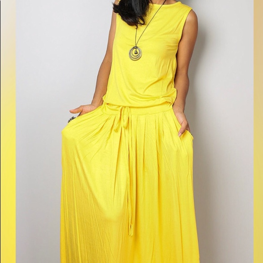 Long yellow dress from Etsy great shape!